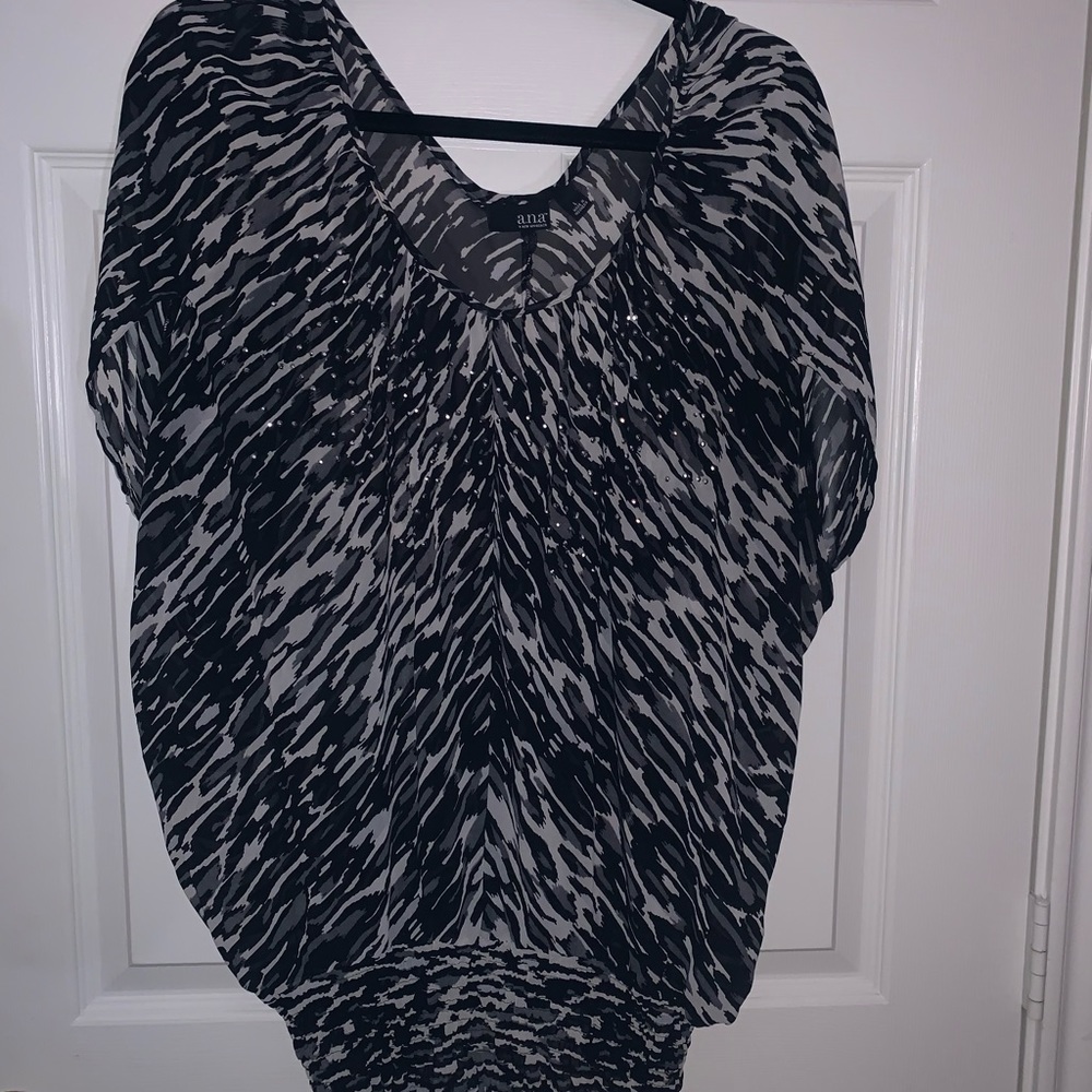 Sheer butterfly blouse large
